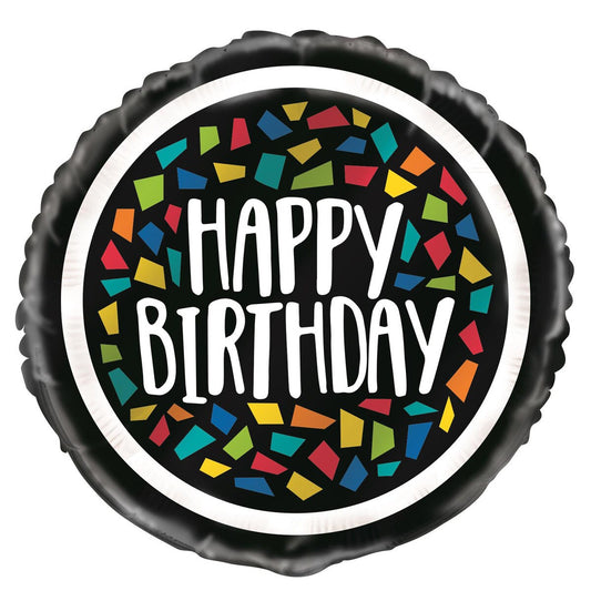 Colourful Mosaic "Happy Birthday" 45cm (18") Foil Balloon