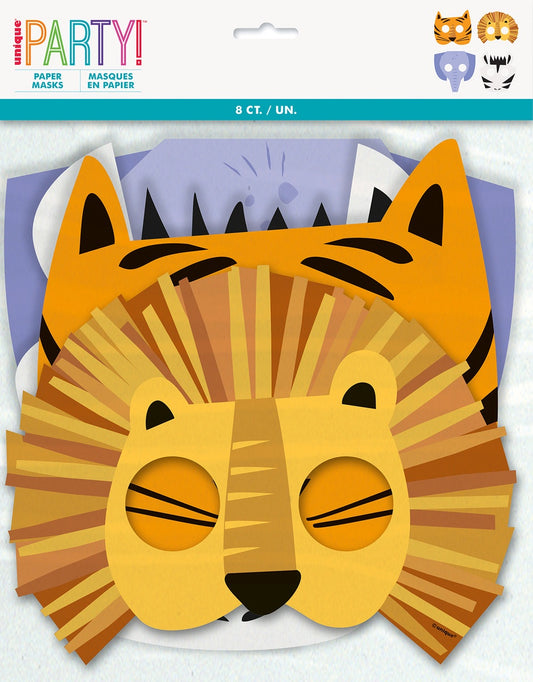 ANIMAL SAFARI 8 PAPER MASKS