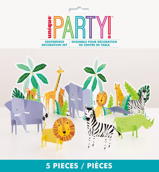 ANIMAL SAFARI TABLE DECOR KIT 5 PIECE