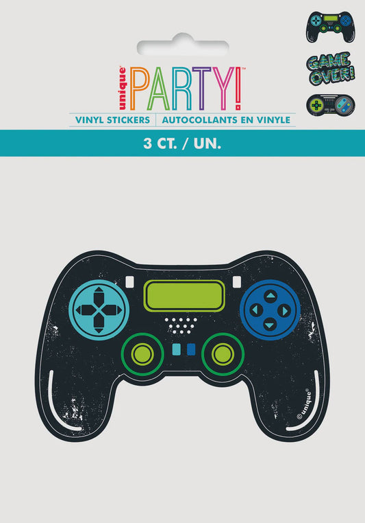 3 Gamer Vinyl Stickers – 9 cm (3.5") – Cool Gaming Designs – Perfect for Laptops, Consoles, Water Bottles, and More