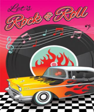 Classic 50's Rock N Roll Invitations Pack Of 8