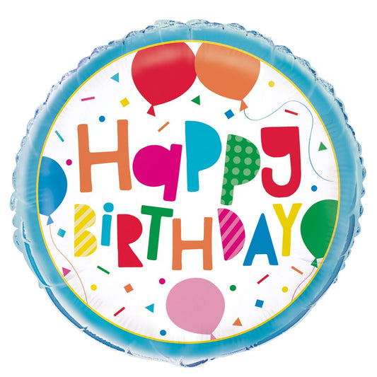 Colourful Balloons 45cm (18") Foil Balloon