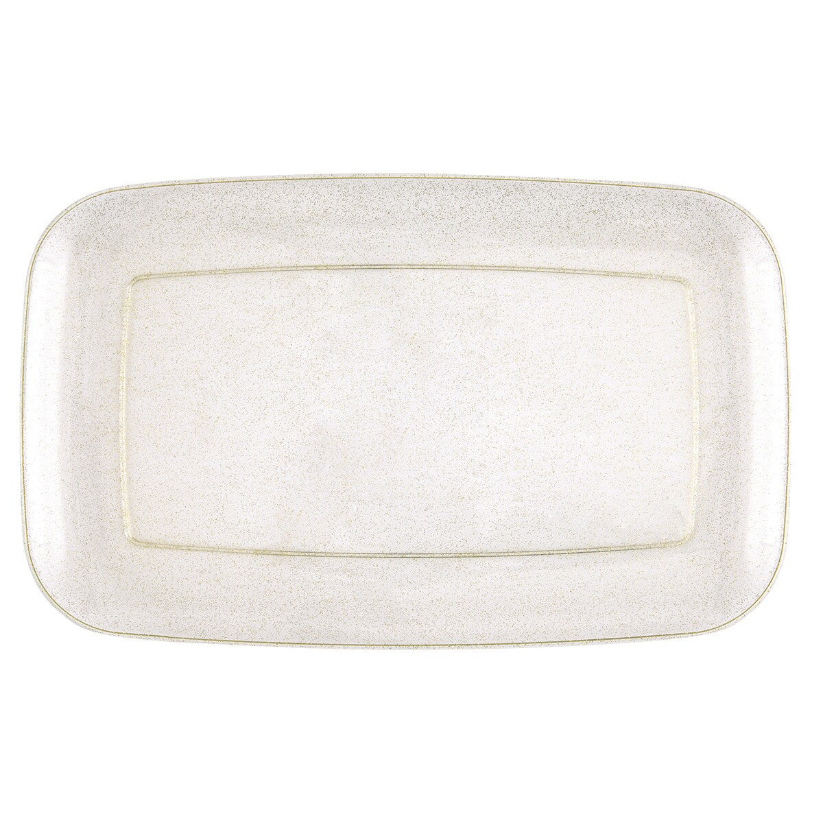 Gold Glitter Reusable Plastic Serving Tray 45.7cm x 27.9cm (18" x 11")