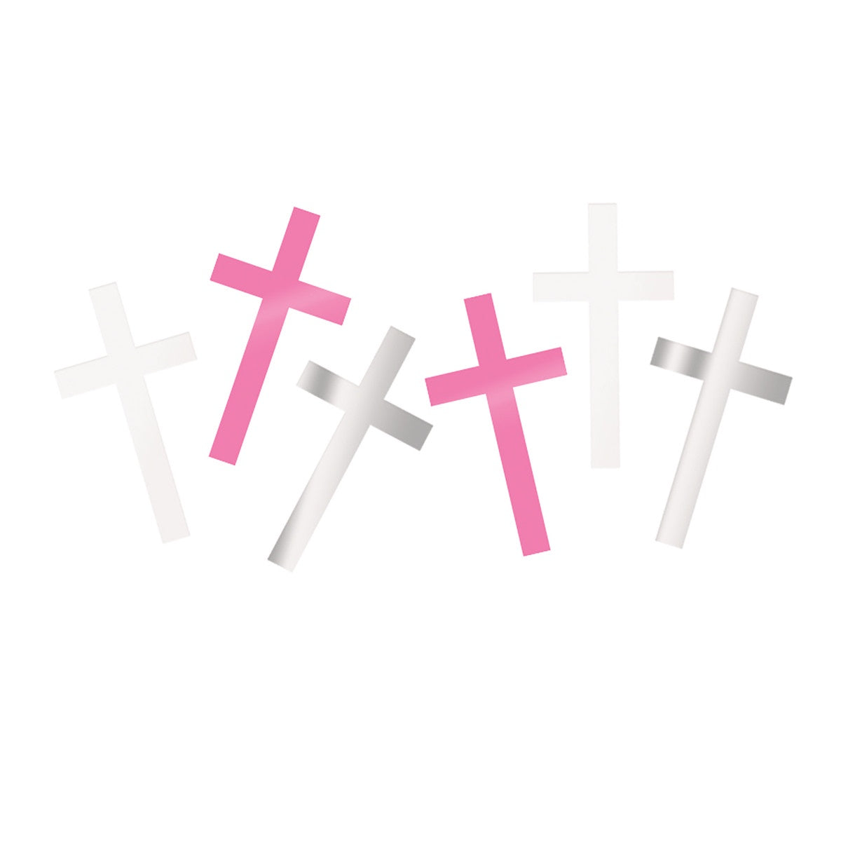 FANCY PINK CROSS FOIL CONFETTI 14G