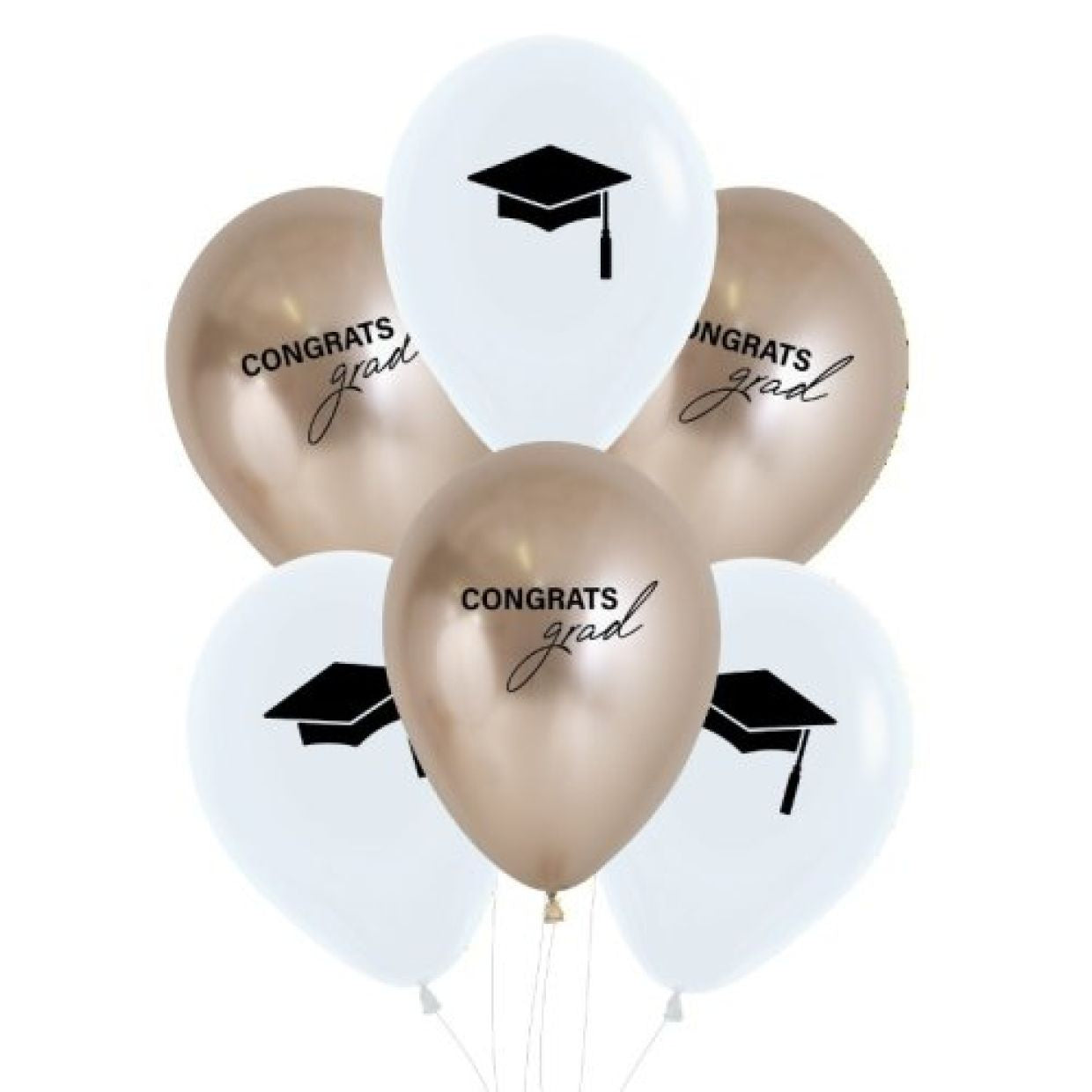 PickABunch Printed Congrats Grad Latex Balloons 30cm 6 Pack