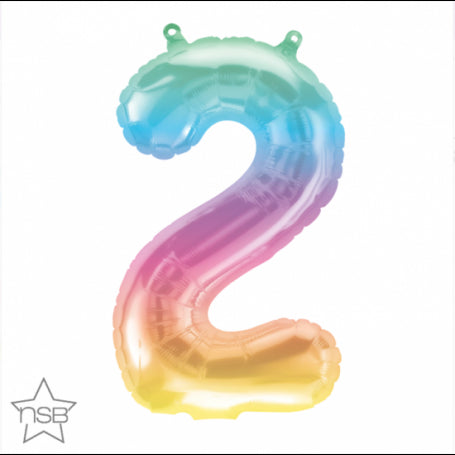 Foil Number Balloon 16"(40cm) Air Filled Only Jelli Ombre 2