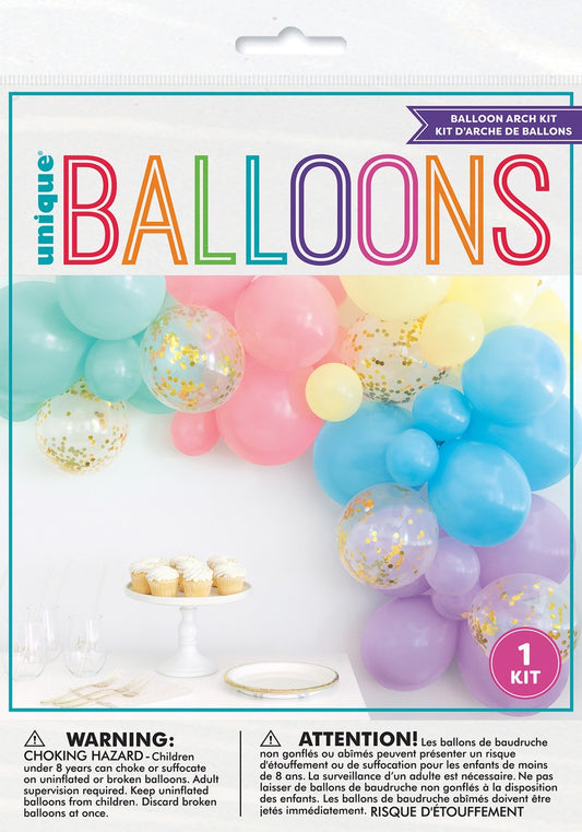 PASTEL WITH CONFETTI BALLOON ARCH KIT - 40CT