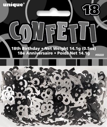 18TH Birthday Scatters Black and Silver