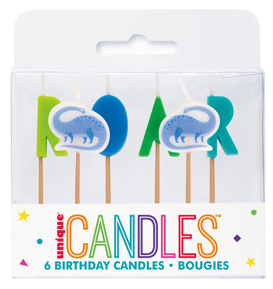 Dinosaur Roar Candle Pack Of 6