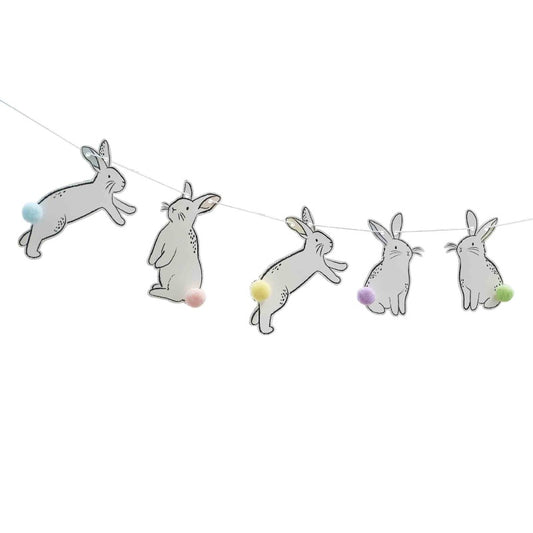 Hop Hop Hooray Bunny Bunting Easter Hanging Decoration Bunny Banner