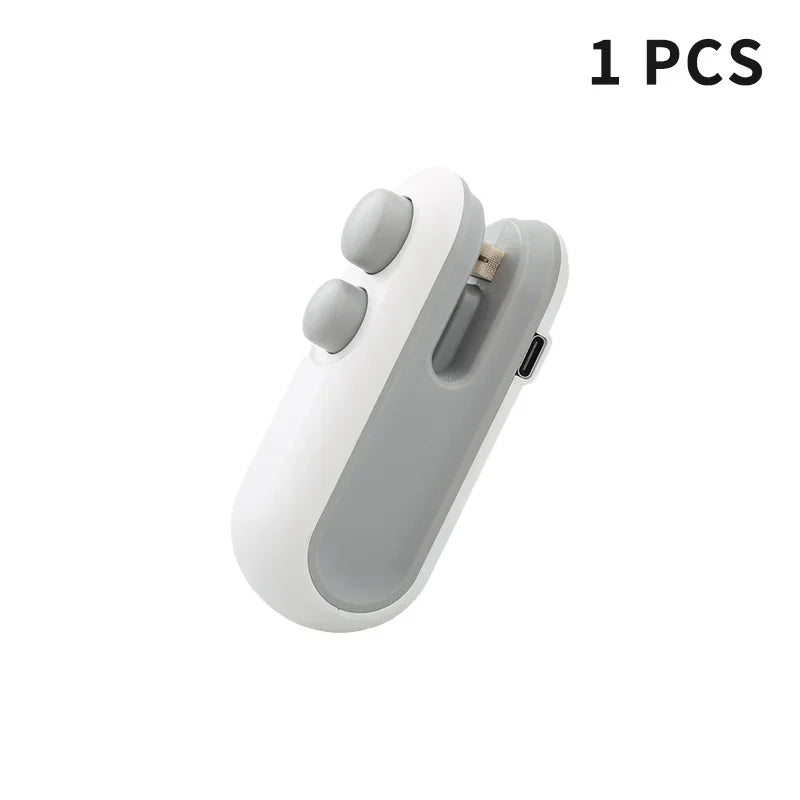 2IN1 Mini Sealing Machine USB Rechargable Heat Sealer Storage Bag Plastic Package Food Sealer Clip Bag Handheld Food Heat Sealer