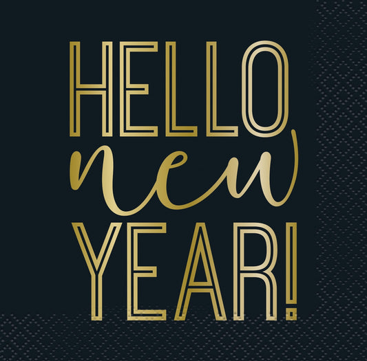 ROARING NEW YEAR BEVERAGE NAPKINS PACK OF 16