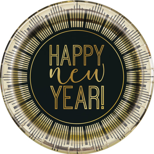 ROARING NEW YEAR 7" PLATES PACK OF 8