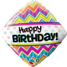 Bday Chevron Patterns Foil Balloon 18'' Foil