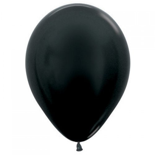 Latex Balloon 11"(28cm) Metallic Black Pack Of 100