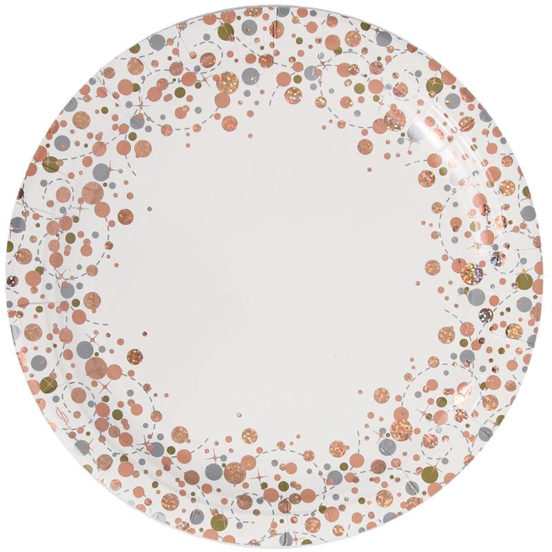 Sparkfizz Rose Gold 9" Plate Pack Of 8