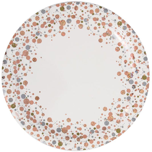 Sparkfizz Rose Gold 9" Plate Pack Of 8