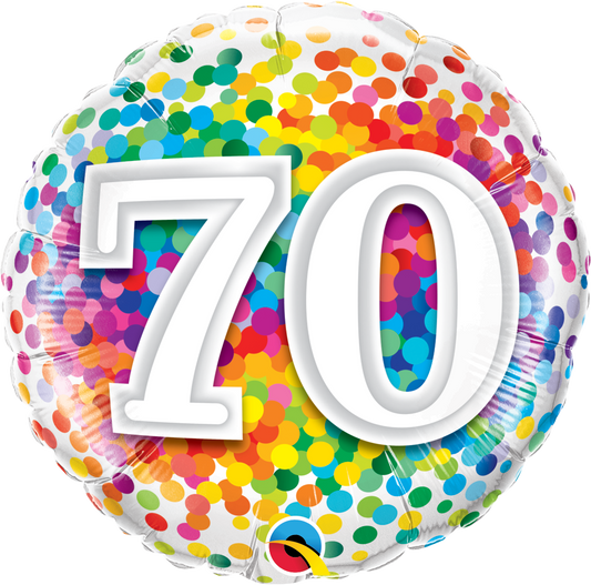 Foil Balloon 18"(45cm) Rainbow Confetti #70