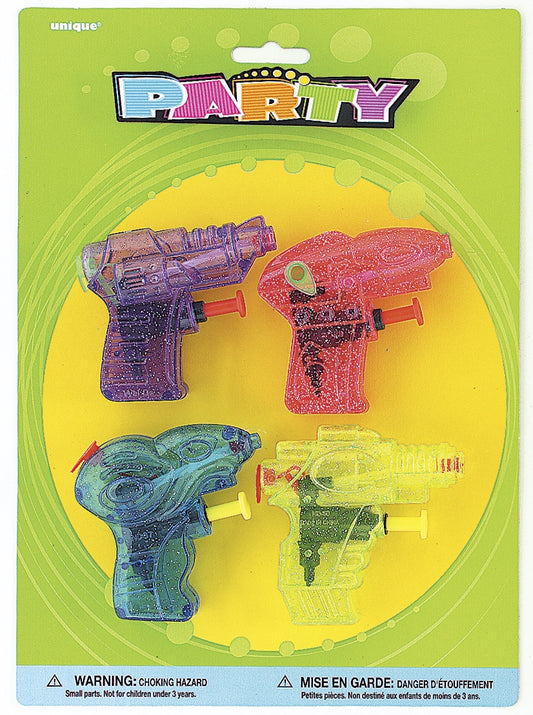 Party Favors-4 Water Guns Glitz