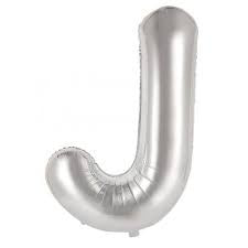34"(86CM) Decrotex Foil Balloon Alphabet Silver #J