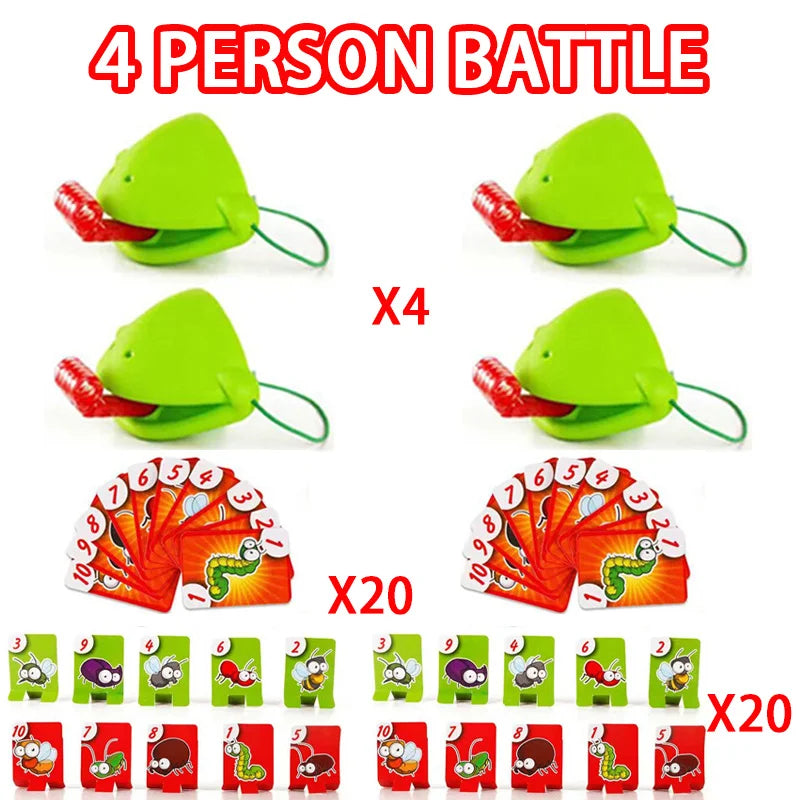 Frog Mask Wagging Tongue Lick Cards Board Games for Children Family Party Toys Antistress Funny Desktop Puzzle Game Toys