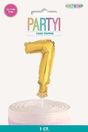 GOLD 5" MINI FOIL BALLOON CAKE TOPPER - 7