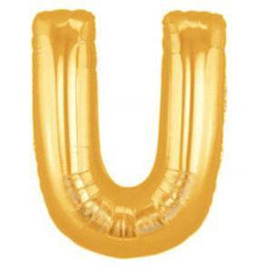 Large Foil Alphabet 34inch Balloon Gold- U