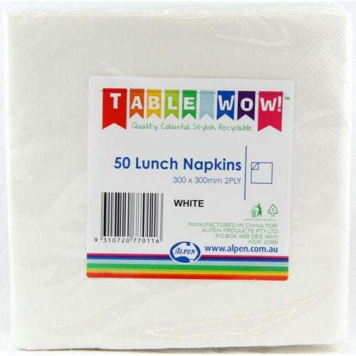 Lunch Napkins White Pack of 50