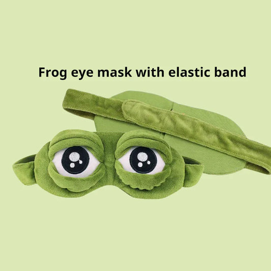 3D Sad Frog Sleep Mask Natural Sleeping Eyeshade Cover Shade Eye Patch For Travel Office Room Relieve Stress Anxiety Gift