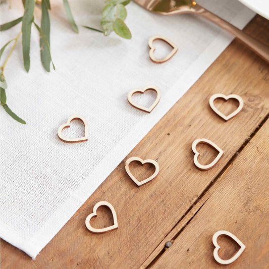 Beautiful Botanics Wooden Heart Confetti Pack of 25