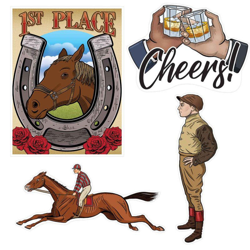 Beistle Vintage Horse Racing Party Cutouts 9–32cm