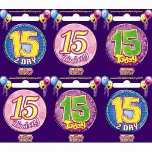 15th birthday badge small