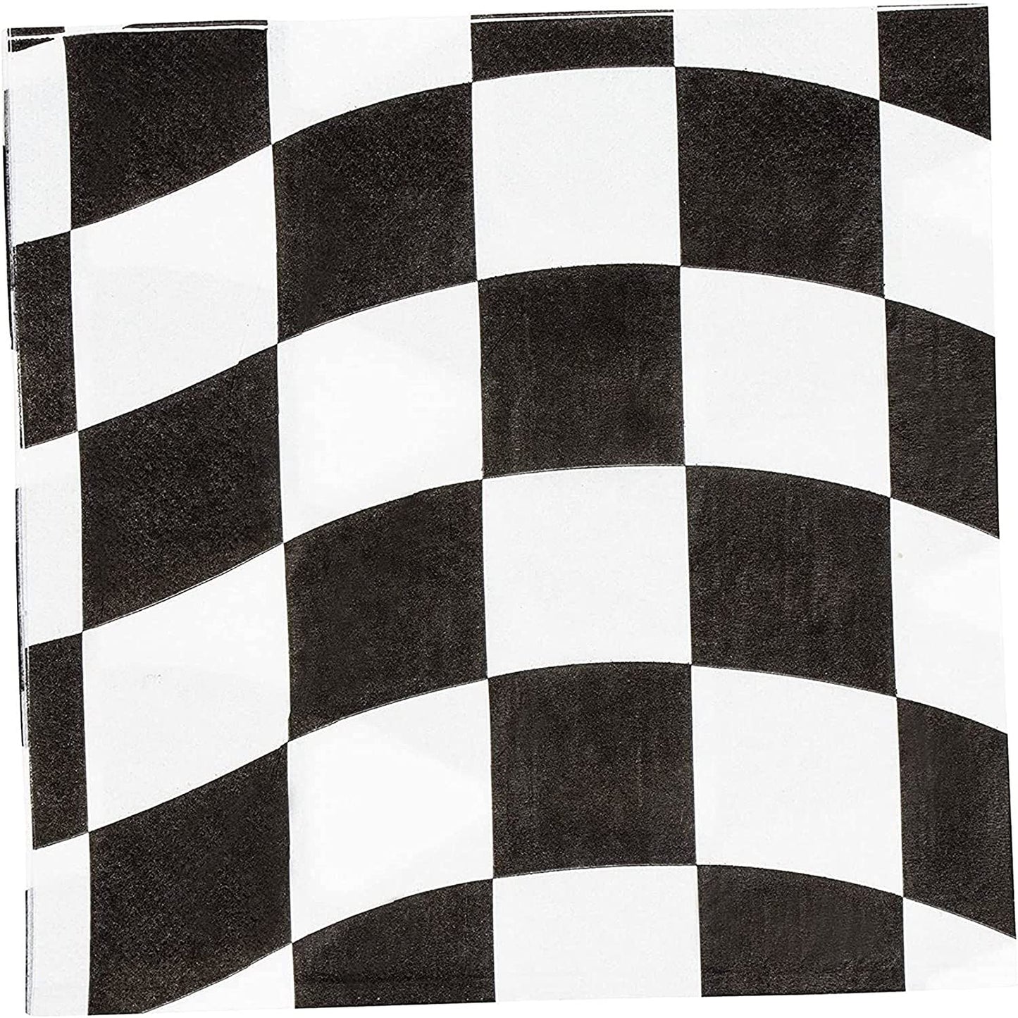 Racing Checkered Black And White Beverage Napkins Pack Of 18