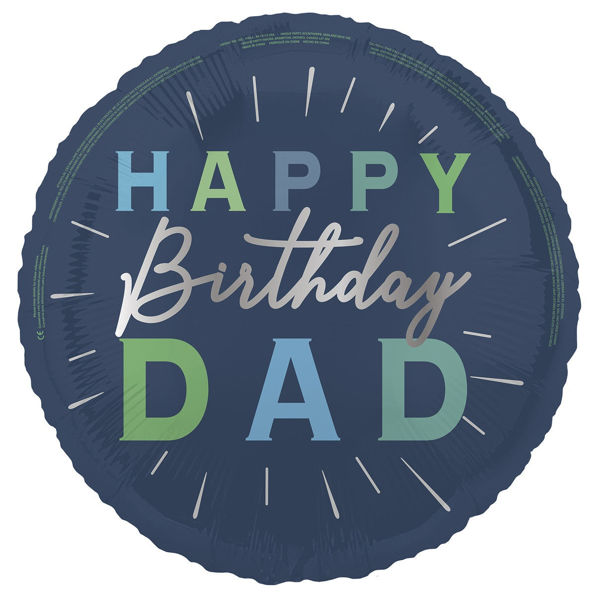 Happy Birthday Dad Foil Balloon 45cm