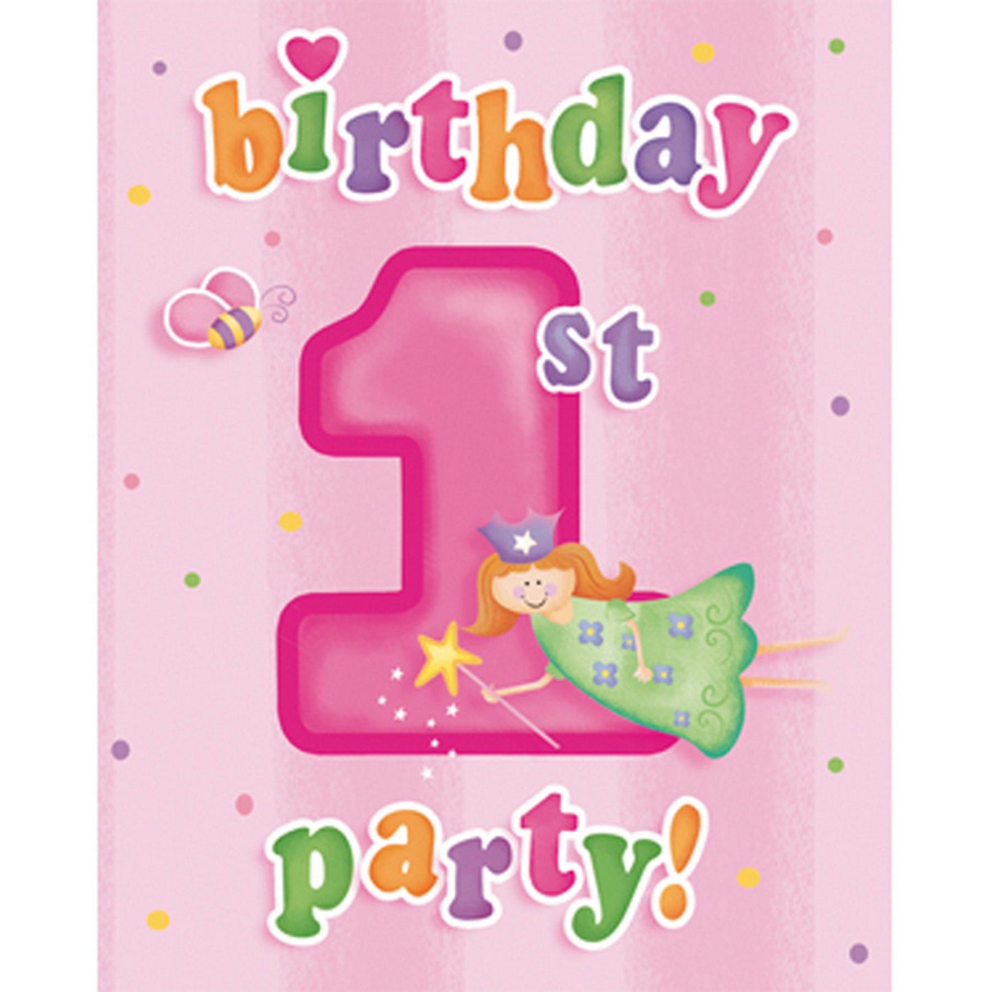 Fun @ 1 Girl Door Invitations - Pack of 8 | First Birthday Party Decorations