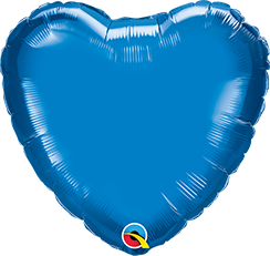 HEART SAPPHIRE BLUE PLAIN FOIL BALLOON 18" (UNPACKED)