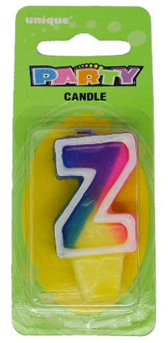 Rainbow Alphabet Candle Z