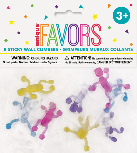 Sticky Wall Climbers Party Favors Pack of 8