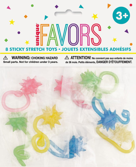 Starburst Sticky Stretch Toys Pack of 8