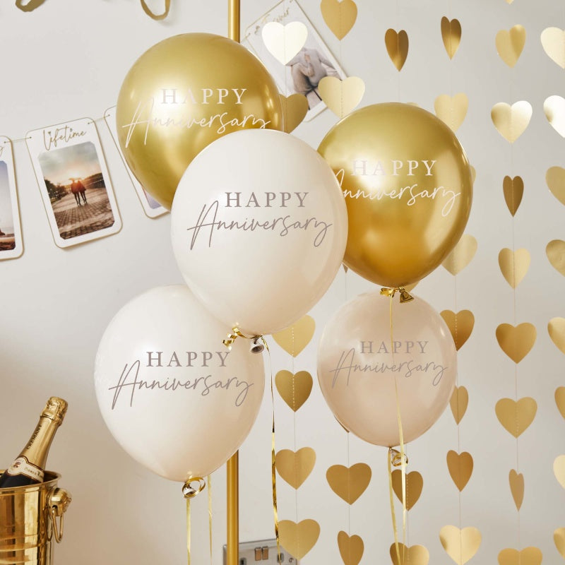 Anniversary Balloon Bundle – 30cm Latex Balloons (Pack of 5)
