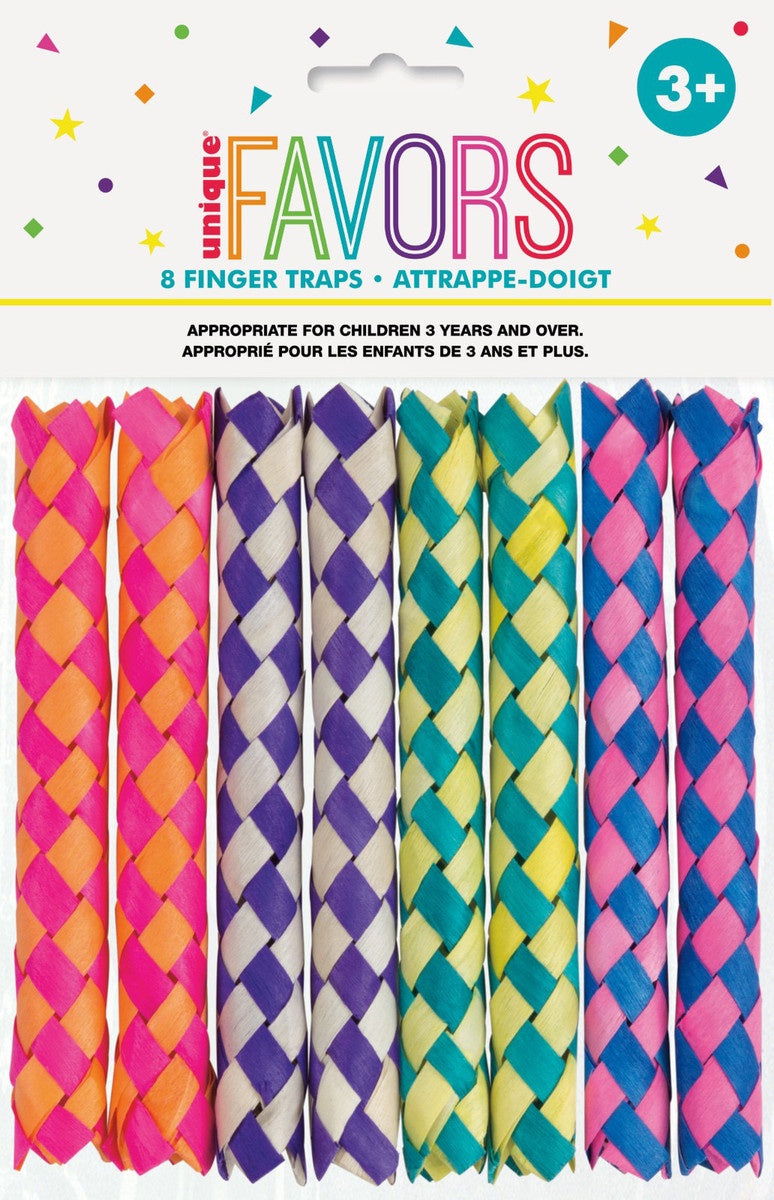 8 Finger Traps – Classic Chinese Puzzle Toy – Fun & Challenging Fidget Sensory Toy