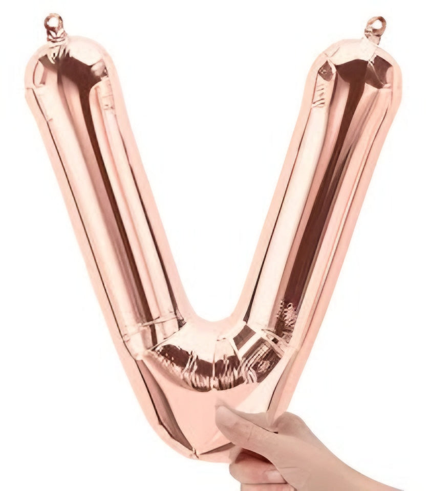 Foil Balloon 16" Letter Rose Gold #V