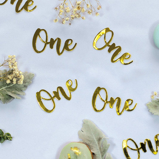 One Foil Jumbo Confetti Gold Pack Of 20