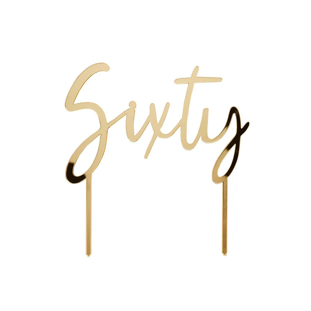 Milestone Birthday Acrylic Cake Topper – 60 (16.5cm x 16cm)