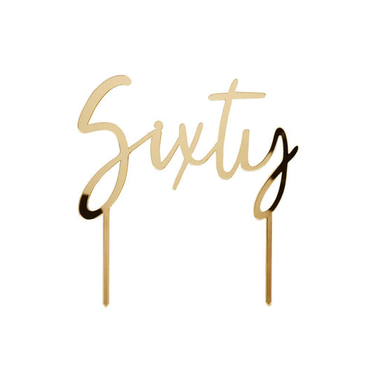 Milestone Birthday Acrylic Cake Topper – 60 (16.5cm x 16cm)