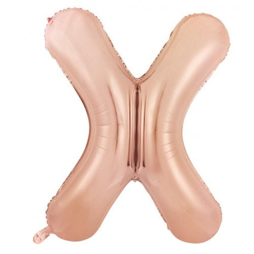 34"(86CM) Decrotex Foil Balloon Alphabet Rose Gold #X