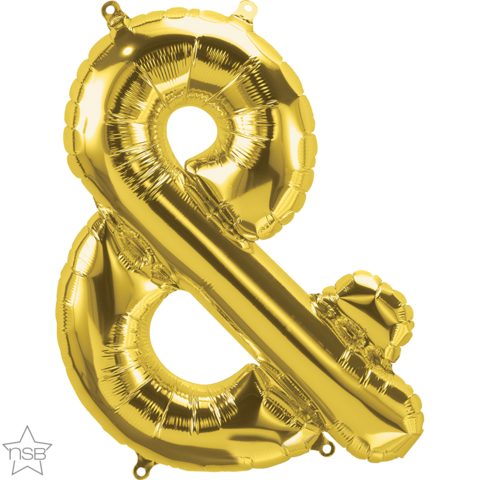 Foil Balloon 16" Letter Gold Ampersand