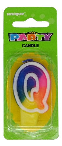 RAINBOW ALPHABET CANDLE Q