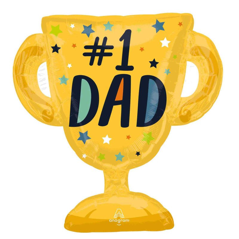 Number 1 Dad Trophy Supershape Foil Balloon 68cm
