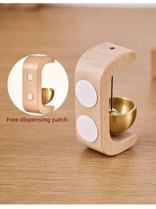 Dopamine Wind Chime Magnetic Indoor Wind Chime, Oak Material Doorbell Copper Bell, Walnut Copper Trim Home Wind Chime Doorbell